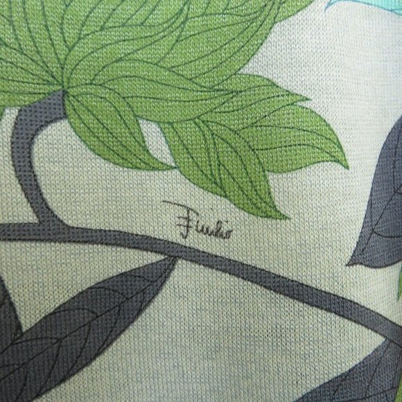 Green Yellow and Aqua Top by Designer Emilio Pucci Floral Knit Tunic .…425 - Picture 5 of 14